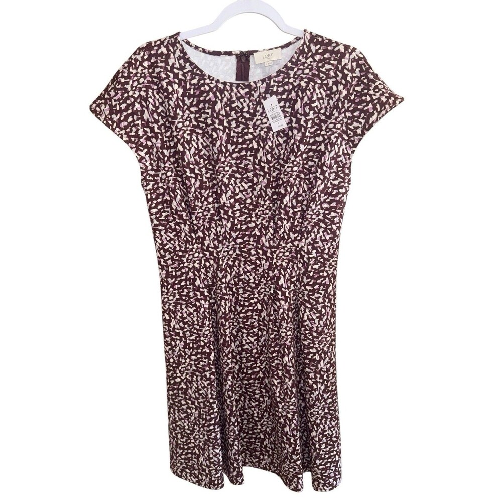 NWT LOFT Ann Taylor Multicolor Print Short Sleeve Dress Womens Size 4 NEW $84.99 - Picture 4 of 14